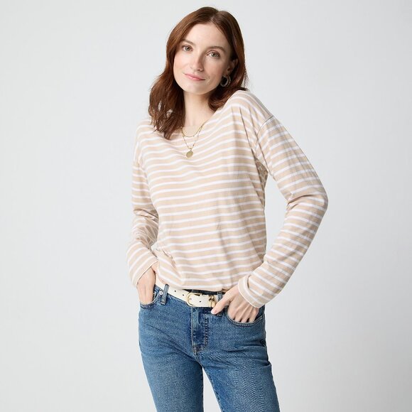 NWT J.Crew Factory Long-sleeve Striped Tee - Picture 3 of 3